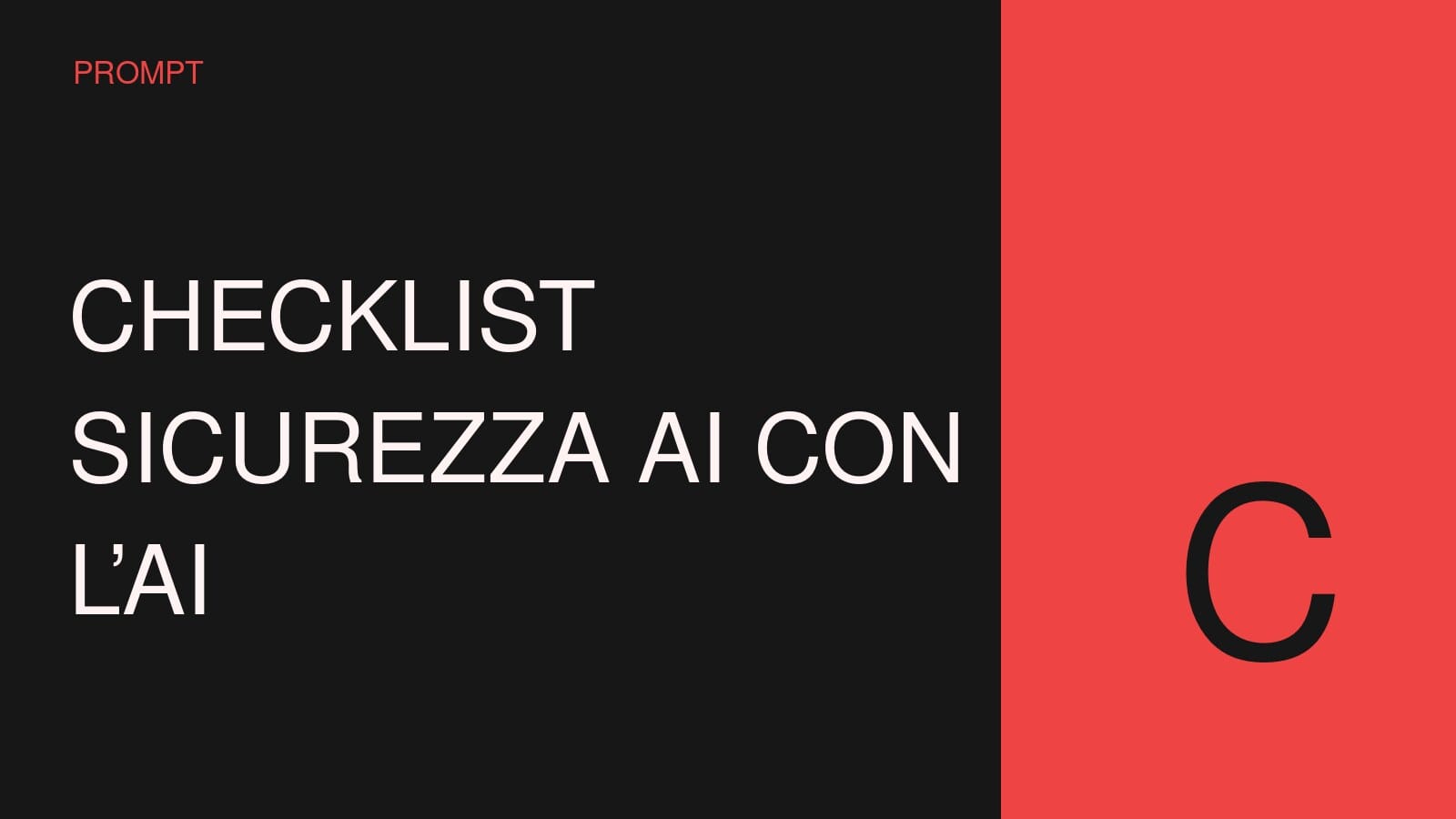 Copertina concettuale ad alto impatto per Checklist sicurezza AI