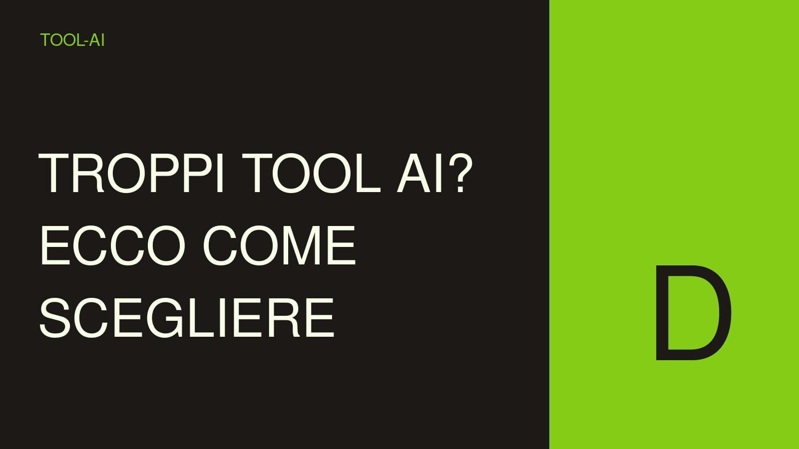 Copertina concettuale ad alto impatto per Directory degli strumenti AI: come orientarsi tra chatbot, coding, immagini e automazione