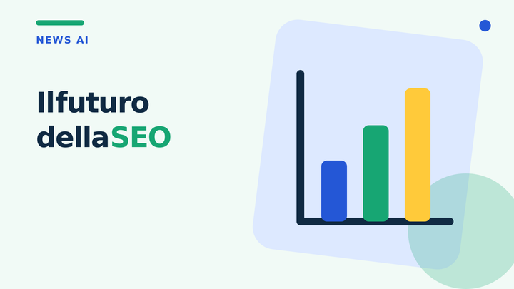 Grafico stilizzato su palette verde e cobalto che rappresenta l'evoluzione e i trend della SEO e del marketing digitale.