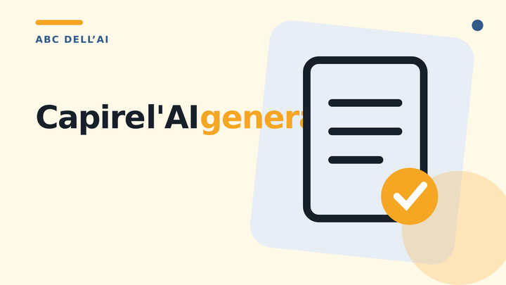 Grafica editoriale con icona di un documento e il testo della guida sull'intelligenza artificiale generativa.