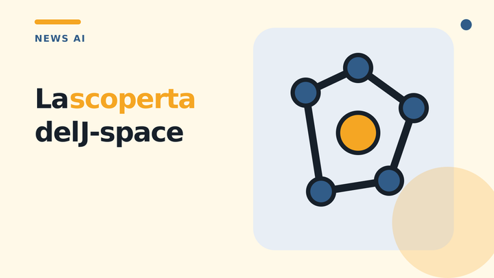 Copertina editoriale con simbolo di nodi di rete e il testo La scoperta del J-space su palette ambra.